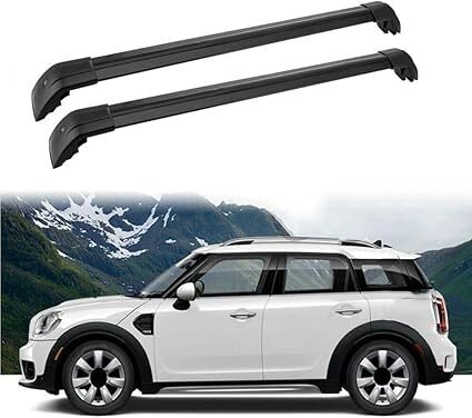 MotorFansClub Roof Rack Cross Bars Fit for Mini Cooper Countryman 2011 2012 2013 2014 2015 2016 2017 2018 2019 2020 2021 2022 Luggage Cargo Rack(Black) - Lot 1115