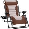 Oversized Padded Zero Gravity Chair, Folding Recliner w/ Headrest, Side Tray - Thumbnail 1