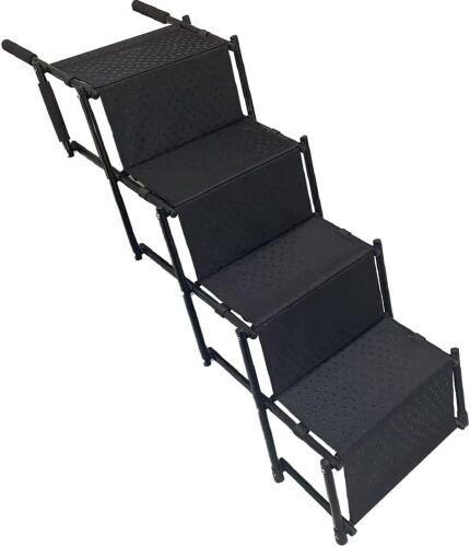 Portable & Foldable 4-Step Pet Stairs Non-Slip Steps for SUV Trucks Vans Cars - Lot 1129