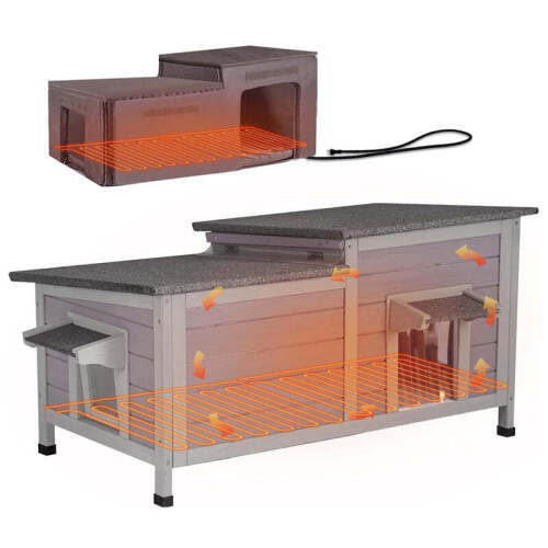 Aivituvin-AIR93-IN-HP Heated Insulated Cat House with Heated Pad | Removable Soft Liner - Lot 1169