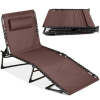 Portable Patio Chaise Lounge Chair Outdoor Recliner w/ Pillow - Thumbnail 1