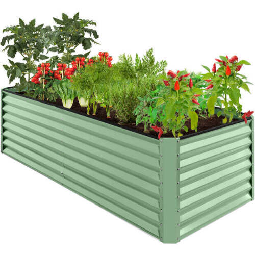 Outdoor Metal Raised Garden Bed for Vegetables, Flowers, Herbs - 8x4x2ft - Lot 1157