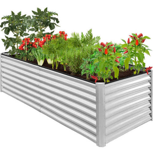 Outdoor Metal Raised Garden Bed for Vegetables, Flowers, Herbs - 8x4x2ft - Lot 1162