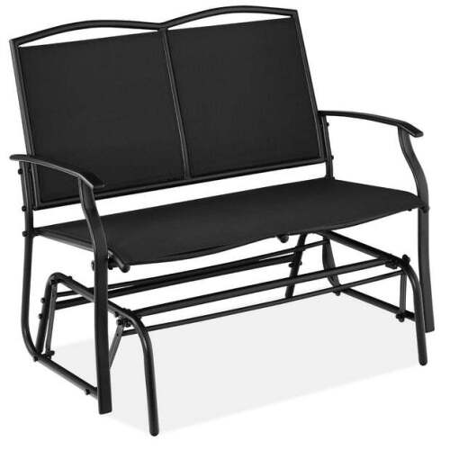 2-Person Patio Loveseat Swing Glider, Bench Rocker w/ Armrests - Lot 1108