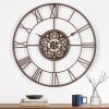 29 Inch Large Wall Clocks for Living Room Decor with Moving Gears,Large Wall Clock Industrial Steampunk,Oversized Metal Analog Wall Clocks for Farmhouse Home Battery Operated - Thumbnail 1