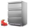 TAZPI 4.9 cu. ft. 24 in. 200-Can Built-in/Freestanding Triple Drawer Outdoor Cooler Fridge with 4-Wheels, Stainless Steel - Thumbnail 1