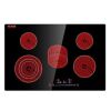 VEVOR Built in Electric Stove Top 30 in. 5 Burners Glass Radiant Cooktop with Sensor Touch Control, Timer and Child Lock, Black - Thumbnail 1