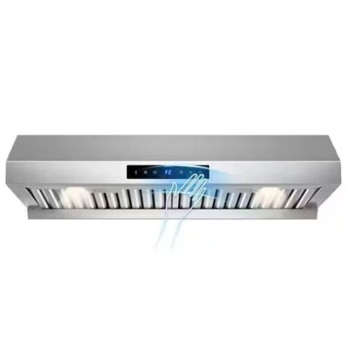 Hooure 30 in. 900 CFM Stainless Steel Range Hood with 4-Speed Settings, Remote Control LED, Gesture Control, Detachable Oil Cup - Lot 98JF