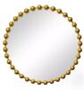 Round Gold Beaded Metal Frame Wall Mirror 27 in - Thumbnail 1