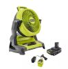 RYOBI ONE+ 18V Cordless 7-1/2 in. Bucket Top Misting Fan Kit with 1.5 Ah Battery and Charger - Thumbnail 1