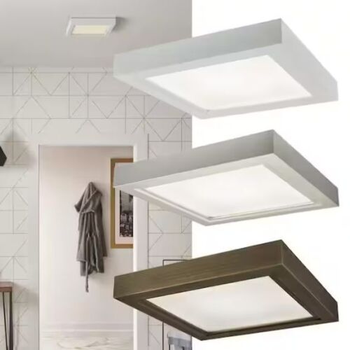 Broan-NuTone Roomside Decorative 110 CFM Ceiling Bathroom Exhaust Fan with Square LED Panel and Easy Change Trim - Lot 126JF