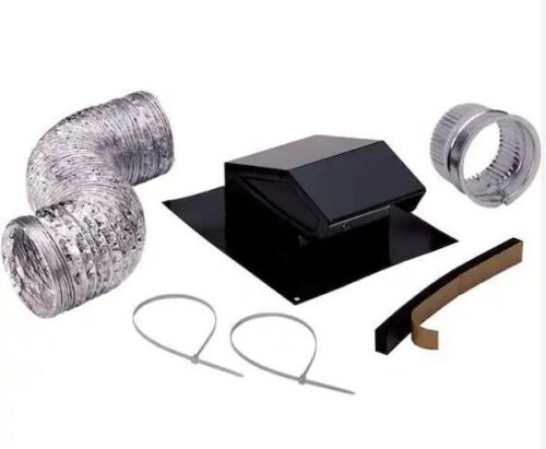 Broan-NuTone 3 in. to 4 in. Roof Vent Kit for Round Duct Steel in Black - Lot 233JF