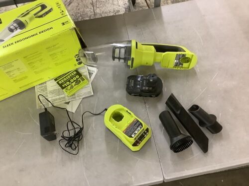 RYOBI ONE+ 18V Cordless Performance Hand Vacuum Kit with 2.0 Ah Battery and Charger - Lot 336JF