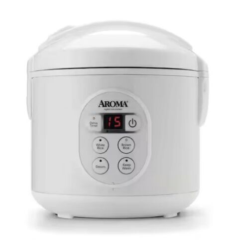 Aroma 8-Cup White Digital Rice Cooker with Control Panel - Lot 340JF