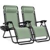 Set of 2 Adjustable Zero Gravity Patio Chair Recliners w/ Cup Holders - Thumbnail 1