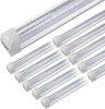 4FT T8 LED Shop Light 50W 8000LM 6500K Linkable Clear Cover, 10 Pack - Thumbnail 1