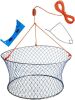 Wire Grid Bottom Crab Nets Two Ring Crab Kit with Harness and Bait Clip 24” x 20” x 12” - Thumbnail 1
