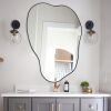 Black Asymmetrical Wall Mirror 30" x 20.5" - Thumbnail 1