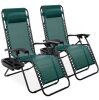 Set of 2 Adjustable Zero Gravity Patio Chair Recliners w/ Cup Holders - Thumbnail 1