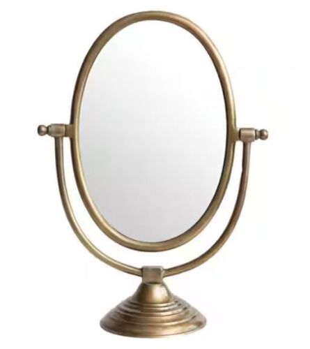 Antique Aluminum Glamorous Decorative Mirror on Stand 15.5 in. W x 21 in. H - Lot 624JF