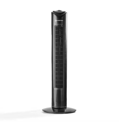Comfort Zone 32 in. 3-Speed Electric Oscillating Tower Fan in Black, 10 in. Diameter Base - Lot 735JF