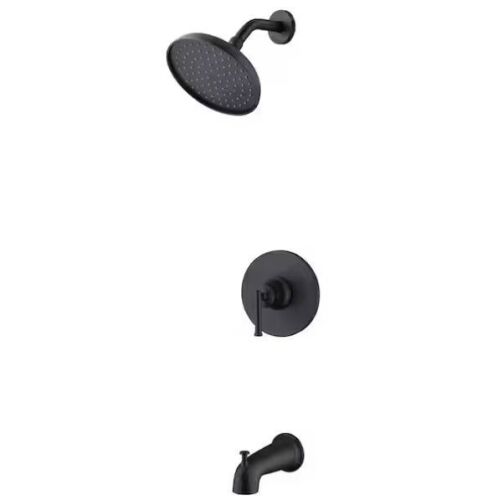 Glacier Bay Oswell Single Handle 1-Spray Tub and Shower Faucet 1.8 GPM in Matte Black - Lot 736JF