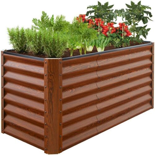 Outdoor Metal Raised Garden Bed for Vegetables, Flowers, Herbs - 4x2x2ft - Lot 458