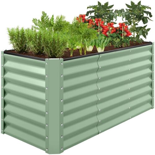 Outdoor Metal Raised Garden Bed for Vegetables, Flowers, Herbs - 4x2x2ft - Lot 556