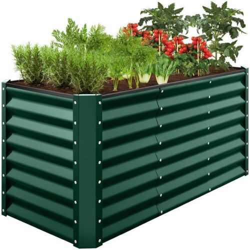 Outdoor Metal Raised Garden Bed for Vegetables, Flowers, Herbs - 4x2x2ft - Lot 654