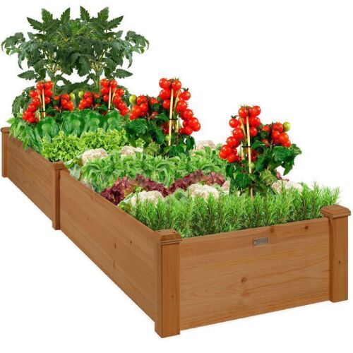Wooden Raised Garden Bed Planter for Garden, Lawn, Yard - 8x2ft - Lot 351