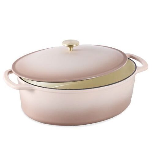 Oval Cast-Iron Dutch Oven Kitchen Cookware w/ Enamel - 7.5qt - Lot 355