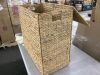 Large Water Hyacinth Double Laundry Hamper Basket w/ 2 Liner Bags - Thumbnail 2