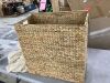 Large Water Hyacinth Double Laundry Hamper Basket w/ 2 Liner Bags - Thumbnail 4