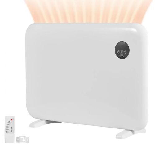VEVOR 1500W Electric Panel Space Heater with Remote & Touch Control, Portable Stand or Wall Mount Design with Anti-Tipping and Overheat Protection - Lot 227JF