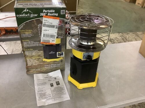 Comfort Gear Portable 360° Heating Indoor/Outdoor 10,000 BTUs, Recreational Propane (LP) Radiant Heater, Operates on 1 lb. Tank - Lot 228JF