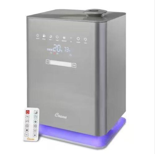 Crane 1.2 Gal. Warm & Cool Mist Top Fill Humidifier with Remote for Medium to Large Rooms up to 500 sq. ft - Lot 539JF