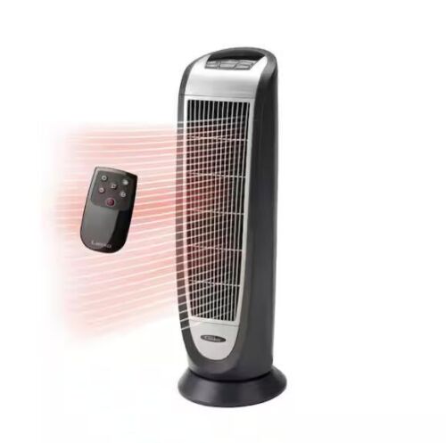 Lasko Tower 23 in. 1500-Watt Electric Ceramic Oscillating Space Heater with Digital Display and Remote Control - Lot 631JF