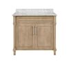 Home Decorators Collection Aberdeen 36 in. Single Sink Antique Oak Bath Vanity with Carrara Marble Top - Thumbnail 1