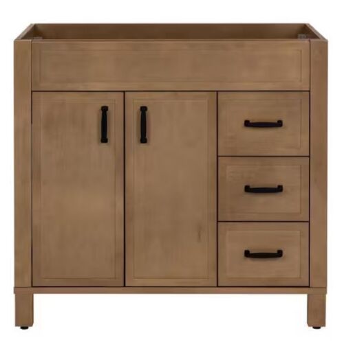Home Decorators Collection Winsome 36 in. Bath Vanity Cabinet without Top in Sand - Damaged - Lot 70JF