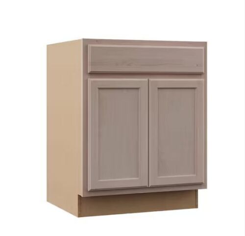 Hampton Bay Recessed Panel 27 in. W x 24 in. D x 34.5 in. H Assembled Base Cabinet in Unfinished - Lot 90JF