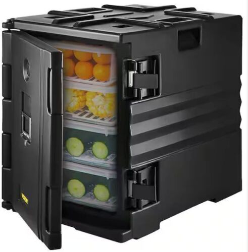 VEVOR Insulated Food Pan Carrier 82 Qt. with Double Buckles for Restaurant, Black - Lot 80JF