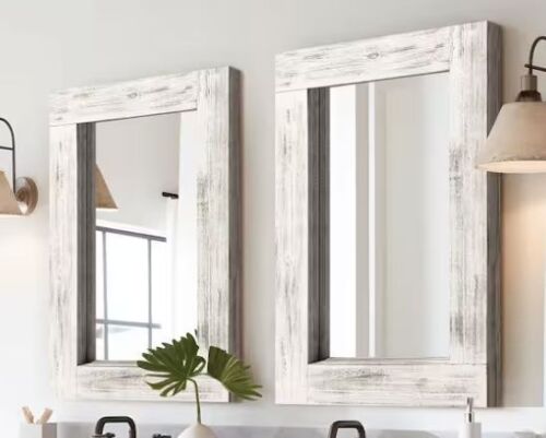 Distressed Wood Wall Mirrors 24 in. W x 36 in. H, Set of 2 - Lot 85JF