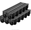 VEVOR Trench Drain System 39 in. L x 5.8 in. W x 7.5 in. D Drainage Trench with Plastic Grate and End Cap Channel Drain 5 Pack - Thumbnail 1