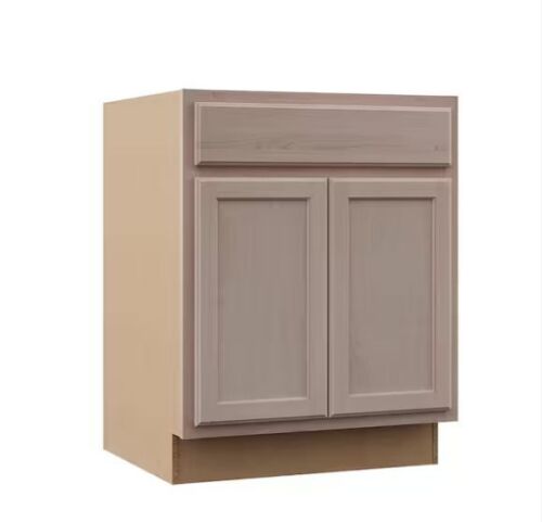 Hampton Bay Recessed Panel 27 in. W x 24 in. D x 34.5 in. H Assembled Base Cabinet in Unfinished - Lot 89JF