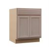 Hampton Bay Recessed Panel 27 in. W x 24 in. D x 34.5 in. H Assembled Base Cabinet in Unfinished - Thumbnail 1