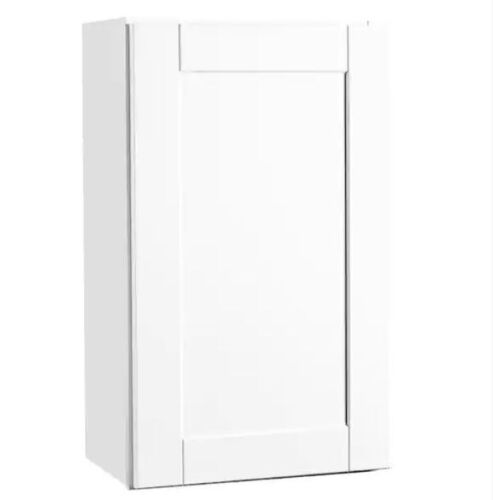 Hampton Bay Shaker 18 in. W x 12 in. D x 30 in. H Assembled Wall Cabinet in Satin White - Lot 329JF