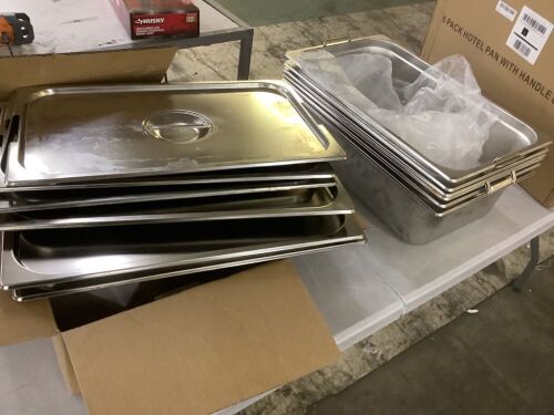 Hotel Pan with Handle & Lid, 6 Pack - Lot 424JF
