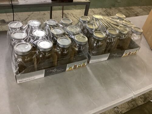 COUNTRY CLASSICS 32 oz. Regular Mouth Glass Canning Jar (2 packs of 12) - 3 Broken Jars - Lot 440JF