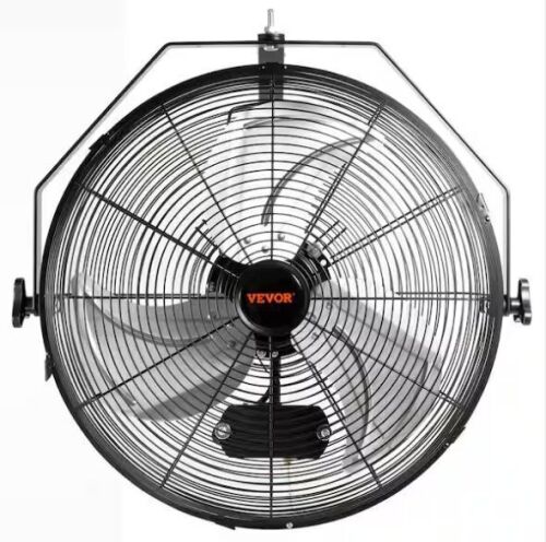 VEVOR Wall Mount Fan 18 in. 3-Speed High Velocity Max. 4150 CFM Waterproof Industrial Wall Fan, ETL Listed Black - Lot 729JF