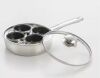 ExcelSteel Professional 4-Cup Stainless Steel Egg Poacher with Glass Lid - Thumbnail 1